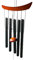 lachineuse - Carillon à Vent Zen - Carillon à Tubes Bois & Métal - Carillon Métallique Chinois - Design Japonais Eolien - Noir & Marron - Idéal pour Extérieur, Intérieur, Jardin - Ambiance Asiatique