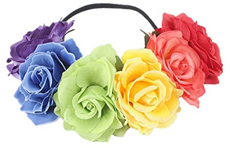 Bandeau Cheveux Fille pour Fête Mariage Voyage Couronne de Cheveux Couronne de Guirlande de Fleurs Couronne de Fleurs Mariage Convient pour,Mariage, fête, Halloween, Noël, photos d'affiches