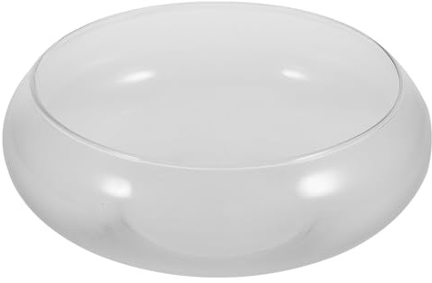 Happyyami Vaso per pesci in vetro trasparente, con bocca larga, rotondo, terrario, pianta idroponica, piante grasse, vaso floreale per casa, ufficio, matrimonio, L
