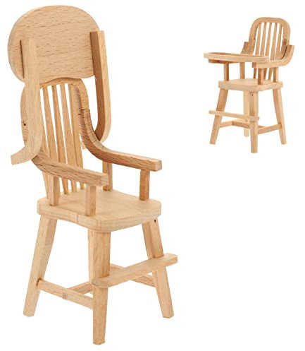 HONMEET Puppenhochstuhl Miniatur-hochstuhl Spielzeug Hochstuhl Satz Holz Miniatur-stuhlmodell Kinderstuhl 1:12 Dekoration