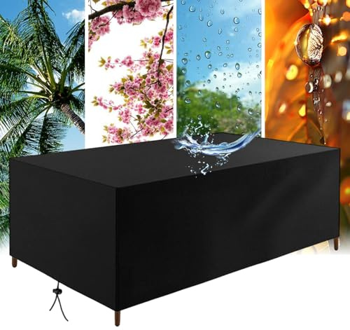 AUWUUA Abdeckung Gartenmöbel Winterfest 300x130x90cm/LxWxH Plane Gartenmöbel Wasserdicht Schutzhülle, Abdeckung für Gartenmöbel, Winddicht Staubfest Anti-UV Reißfest, Abdeckhauben für Möbelsets