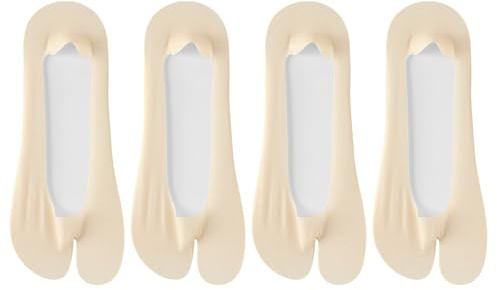 FIYIGO Chaussettes Invisibles pour Femmes, Tabi Soie Glacée Chaussettes | Chaussettes à orteils séparés, Ultra-Basses, Antidérapant, pour Plates, Mocassins, Sandales, Talons Hauts