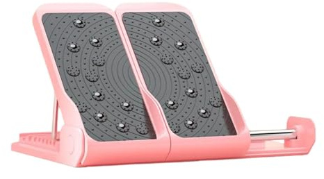 JISADER Tabla de Estiramiento de Pantorrillas Ajustable E Inclinada. Estirador de Piernas con Pedal Antideslizante de PP. Ideal para Gimnasio, Ejercicio en Ca, Rosa