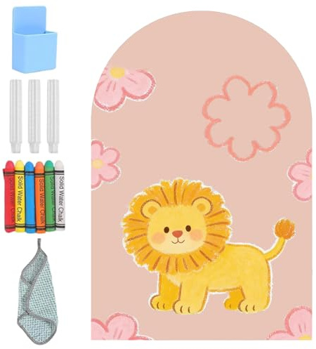 Magnettavla för barn, självhäftande magnetisk vägg för barn, välvda, magnetfolie barnrum, Montessori, magnetvägg, barn, magnettavla, vägg med pastellfärger, kritor för flickor, pojkar (kamelrosa)