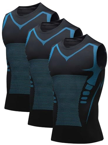 Leaomuny 3PC Canotta Compressione Uomo Canottiera Contenitiva Uomo Palestra Snellente Canotte Modellante Dimagrante Shapewear Traspirante Tank Top Bodybuilding Intimo Canotte Fitness Fascia Pancia