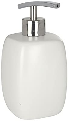 Wenko 20020100 Seifenspender Faro - Keramik, 410 ml, 8 x 15.5 x 8 cm, weiß