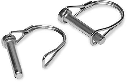 HEAVYTOOL Rohrklappsplinte mit Rastverschluss rundem Bügel 8mm x 45mm (10 Stück) PTO Pin Klappsplinte Rohr Sicherungssplinte für Rohre Sicherungsstifte für Rohre Klappstecker für Rohre Rohrsplinte