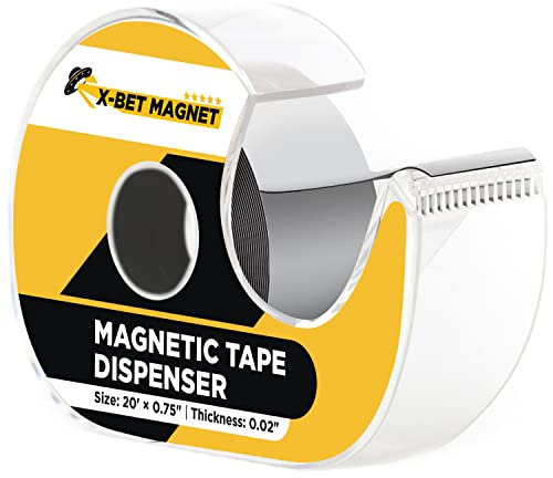 X-BET MAGNET Magnetband selbstklebend (6m) im Spender – Magnetstreifen – Magnetklebeband, ideal für Postkarten, Fotos, Whiteboards und mehr