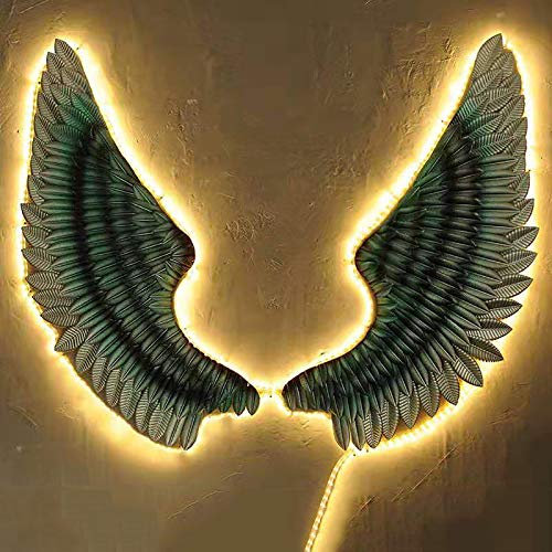 Scultura da Parete, Ali d'Angelo Decorative, sculture in bassorilievo in Stile Vintage, murales realistici retrò su Larga Scala, con Illuminazione (Color : B)