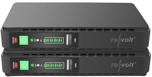 revolt USB c USV: Mini-UPS f. unterbrechungsfr. Stromvers., 8.800 mAh, USB/DC, 2er-Set (USV-Notstromversorgung, DC, Notstrom)
