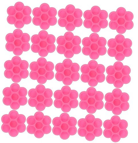 Beaupretty 200St Blütenleimbecher wimpern klebepad Wimpernhalter Nagelapplikator und Flasche Wimperntablett falsche Wimpern fake wimpern Wimpernkleber Tasse kleber halter becher Plastik Rosa