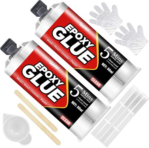 Epoxidkleber 100ml - 5 Minuten Epoxidharz Klebstoff Extra Stark für Metall, Kunststoff, Holz, Keramik, Glas, 2K Transparenter Epoxidharz Kraftkleber, Robust, Wasserfest und Hitzebeständig