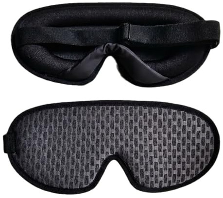 Máscara de noche 3D 100% ocupante, máscara de sueño cero presión diseño diadema ajustable para hombres mujeres, cubierta de ojos cómoda para dormir, ideal para viajes siesta máscara de avión, negro
