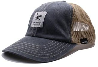 Surf Monkey | Ostrukturerad Trucker-keps för män och kvinnor - ekologisk bomull - en storlek - åldrat utseende