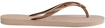 Havaianas 's Slim Flip Flop, Rose Gold Metallic Rose Gold, 3/4 UK