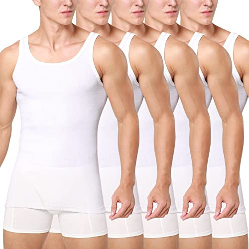 Smart Sir Unterhemd Herren 5er Pack 100% Baumwolle Tank Top Männer weiß