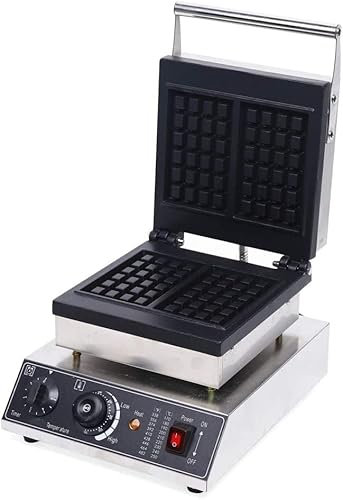 Piastra professionale per waffle con piastre da forno antiaderenti, macchina per waffle a cuore belga con alloggiamento in acciaio inox, 50 – 300 °C continuo (2 pezzi)