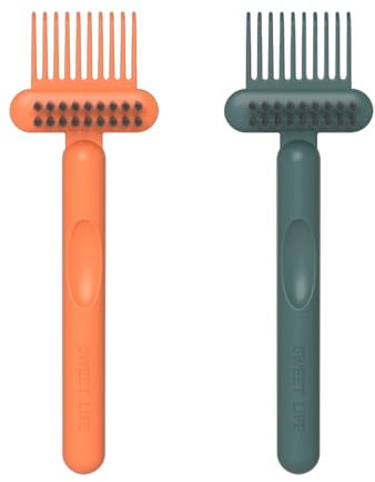 2 Pieces 2 in 1 Comb Cleaning Tool, Comb Cleaning Tool, Hair Brush Cleaning Tool 2 in 1, Rake Cleaning Comb, 2 in 1 Comb Cleaning Brush