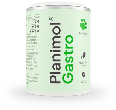 Planimol Gastro – Stomaco naturalmente sano per cani | In caso di bruciore di stomaco, vomito, bruciore di erba e alitosi (piccolo (30 x 2 g), Altro)