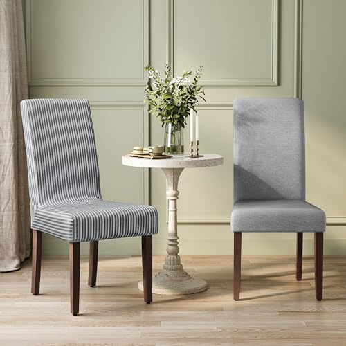 VASAGLE Dining Chairs Set of 2, Parsons Chairs with Removable Fabric Cover