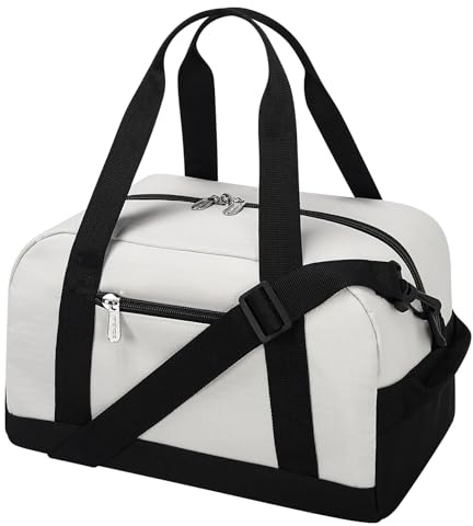 Sporttasche klein, Reisetasche 12L Mini Handgepäck Tasche für Weekender, Fitnesstasche 30x20x25cm-Beige