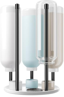 Flaschenhalter für SodaStream - Premium Abtropfhalter aus Keramik Abtropfständer mit Abtropfwanne für 5 SodaStream Crystal | Emil Flaschen Weiß