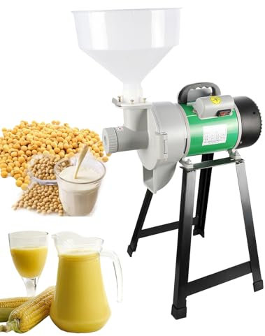 Kommersiell sojamkvarn i rostfritt stål, industriell mjölkvarn, elektrisk kornkvarn 2 200 W, kommersiell vetekvarn med tratt, multifunktionell slipmaskin för müsli