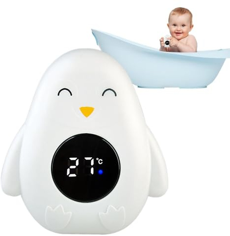 Juguetes De Pingüinos Flotantes Del Termómetro Digital Con Pantalla LED, Pantalla De Temperatura, Función De Seguridad | Termómetro De Agua Para Bañera De Bebé, Baño Para Niños, Niños, Niñas, Tiempo D