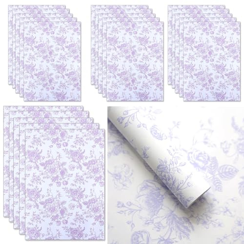 DWUENT Fodere per cassetti, in carta profumata floreale vintage, impermeabile e antiscivolo, tappetino protettivo per cassetti, organizer decorativo per mensole e cassetti per cucina, camera da letto