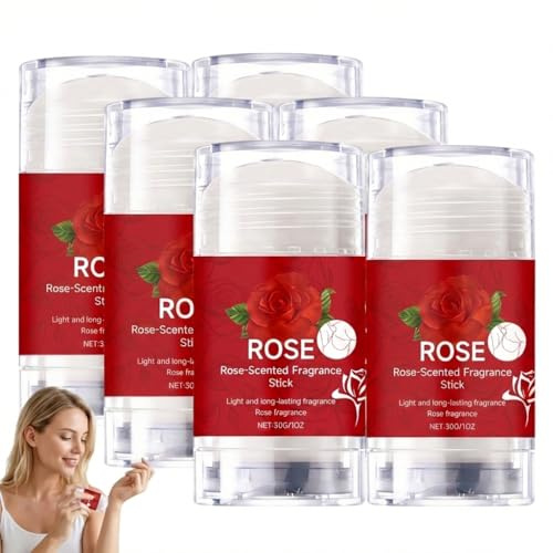 Rosendoft kräm-balsam, naturlig ros-deodorant-stick, 24 timmar långvarigt skydd mot armukt, mild och irriterande, fuktgivande och lugnande, skonsam för känslig hud (6 st)