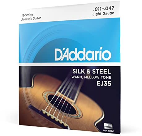 D'Addario Silk & Steel Acoustic Strings EJ35, 12-String, 35-12