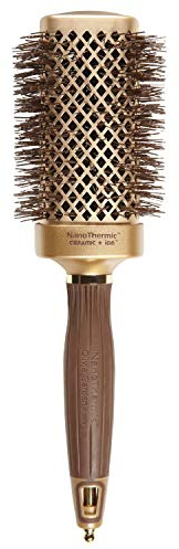 Olivia Garden NanoThermic Ceramic + Ion Square Shaper Thermal Hair Brush - Not Electrical - Professional Blowout Brush for Normal to Thick Hair - 2-Diameter Barrel - NT-S50