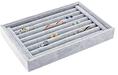 Estink Jewelry Display Tray 9 Velvet Ring Earrings Holder Organizer