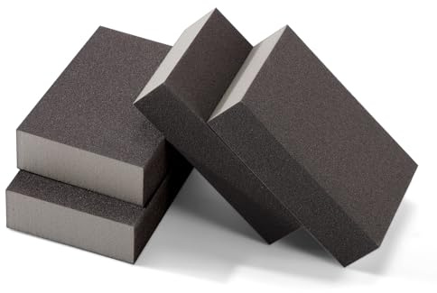 Extra Fine (400 Grit) Manual Sanding Sponge Sheet Kitchen Polishing Grinding Abrasive Sponge Block 4-Inch, 4-Pack