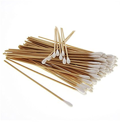 100x 23 cm (groß) Watteträger, Kosmetex Wattestäbchen, Holzstab mit Wattekopf, 100x 23 cm