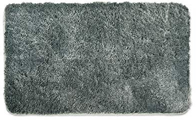 WohnDirect Badezimmerteppich Grau - Badematte rutschfest 50 x 80 cm - Badteppich Set, waschbar