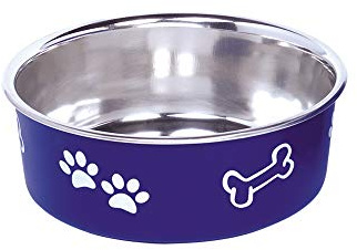 Nobby Gamelle en Acier Inoxydable « Fusion » antidérapante Bleu 13 cm 0,5 l