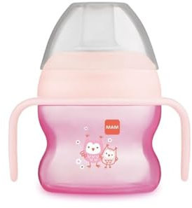 MAM Mug Starter Cup avec poignées antidérapantes et bec, 4 mois 150 ml, rose