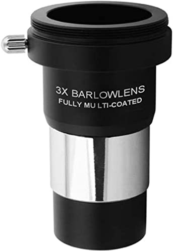 Lentille de Barlow 3 x 3,2 cm, M42 x 0,75 mm, interface filetée en métal pour oculaire de télescope standard.