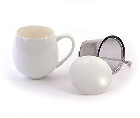 Infusor de taza de té de McEntee [350 ml] Taza de té con tapa y colador de té de acero inoxidable Juego perfecto de té para uno para la oficina y el hogar: perfecto con los tés de McEntee.