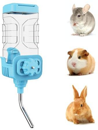 Distributeur Eau pour Petits Animaux, 900ML Suspendue Grande Capacité Automatique Abreuvoir Eau Anti-Goutte Biberon pour Lapin Chinchilla Cochon d'Inde Hérisson Furet