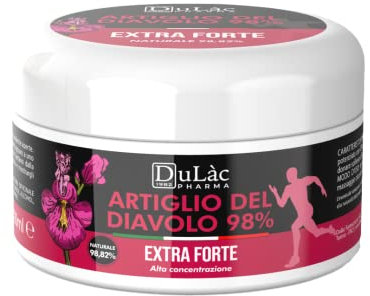 Dulàc Pharma - Crema Artiglio Del Diavolo Extra Forte 300 ml, 98% Artiglio del Diavolo Arricchito con Mentolo, Pomata Naturale per Fastidi Muscolari e Articolari Ricorrenti