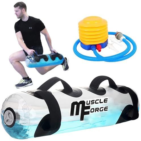 MuscleForge Aqua Power Bag 20 kg – Wassertrainingsbeutel für Stabilisation, Core- und Krafttraining, Adjustable Water Bag für Fitnessstudio, Outdoor und Functional Training