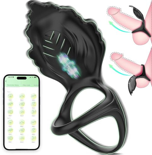 Paarvibrator Penisring für Paare Frau & Mann,Penis Ring Erotik Sex spielzeug für Paare extrem sex, Dreieckiger Penisvibratoren für Penis und Hoden, Klitorisstimulator mit 10 vibrationsmodi