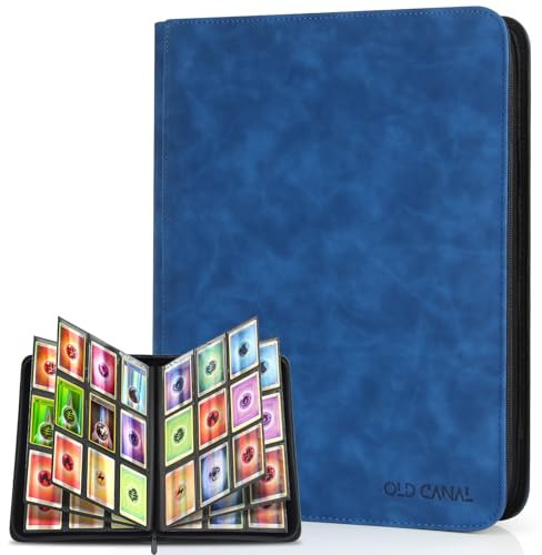 Old Canal Raccoglitore Cartes, Album Carte da 9 Tasche, Contiene Fino 540 Cartes, Binder Carte di Alta Qualità, Album Porta Cartes per MTG, TCG, Compatible con Varie Carte da Collezione (Blu Zaffiro)