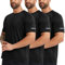 DEHORU 3 Pack UV Sport Tshirt Herren Kurzarm Sonnenschutz Rashguard Leicht Schnelltrocknend Atmungsaktives Trainingsshirt Laufshirt Funktionsshirt (BKBKBK M)