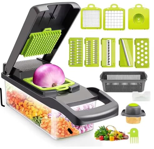 Vegetable Chopper Vegetable Cutter Mandoline Vegetable Slicer - Veggie Onion Potato Salad Food Chopper Manual-Veg Chopper and Dicer/Julienne- Kitchen Tools & Gadgets, Includes a Free Egg Cutter.