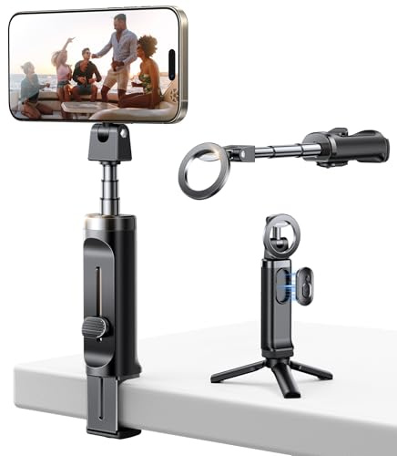 JOYROOM Magnético Palo Selfie con Trípode & Mando, 4 en 1 Extensible Portátil Viaje Magsafe Tripode para Movil Compatible con iPhone 17 16 15 14 13 12 Samsung 26 25 24 23