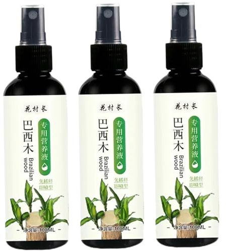 Lot de 3 engrais pour plantes d'intérieur en bois brésilien, engrais liquide pour bambou porte-bonheur, pour plantes d'intérieur en bois brésilien, de jardin 100 ml.