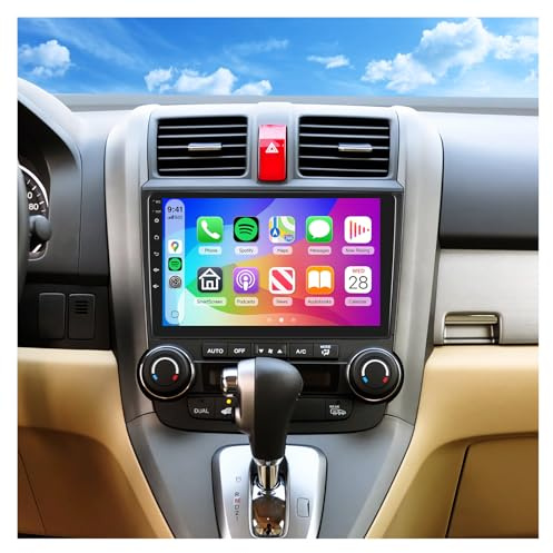 Orderich 4 Core 4G+64G Car Radio for Honda CRV 2007-2011 with Wireless CarPlay Android Auto, 9 Inch Touchscreen Car Stereo with GPS Navi WIFI Mirror Link Bluetooth AM/FM/RDS Radio EQ SWC Backup Camera